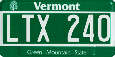 VT license plate LTX240