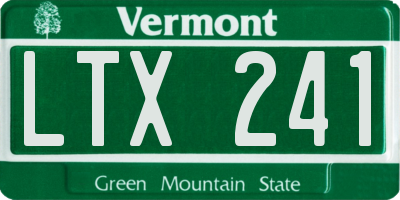 VT license plate LTX241