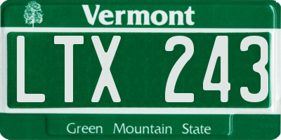 VT license plate LTX243