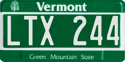 VT license plate LTX244