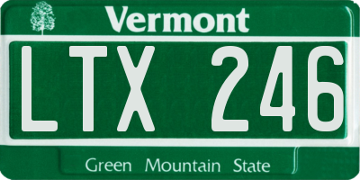 VT license plate LTX246