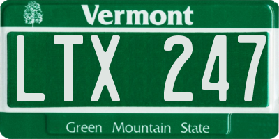 VT license plate LTX247