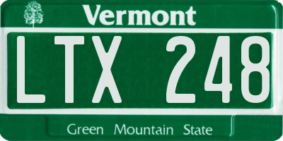 VT license plate LTX248