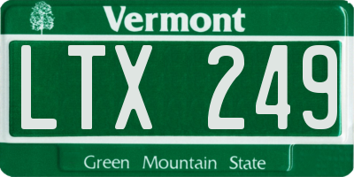 VT license plate LTX249
