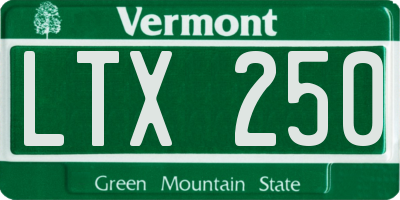 VT license plate LTX250