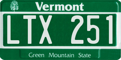 VT license plate LTX251