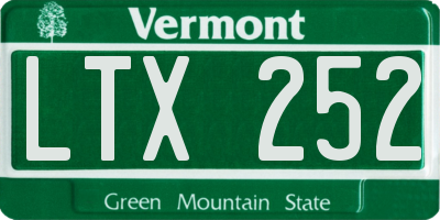 VT license plate LTX252