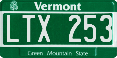 VT license plate LTX253