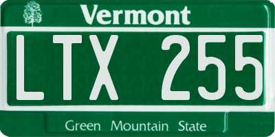 VT license plate LTX255