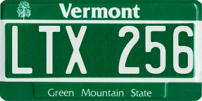 VT license plate LTX256