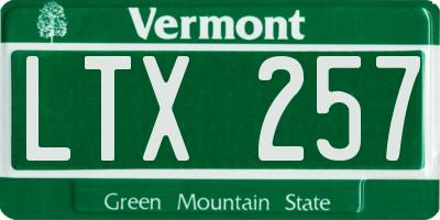 VT license plate LTX257