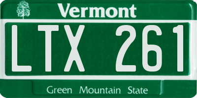 VT license plate LTX261