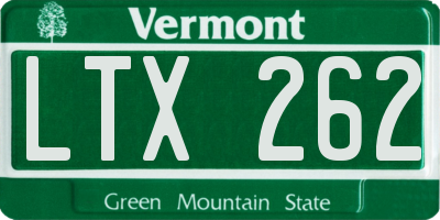 VT license plate LTX262