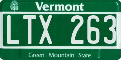 VT license plate LTX263