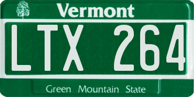 VT license plate LTX264
