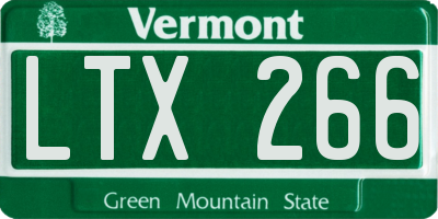 VT license plate LTX266