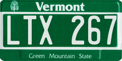 VT license plate LTX267