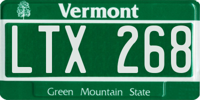 VT license plate LTX268