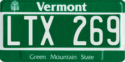 VT license plate LTX269