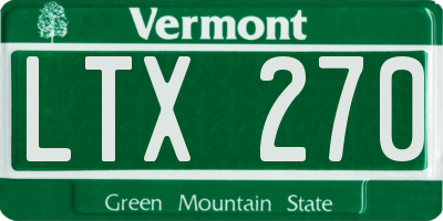 VT license plate LTX270