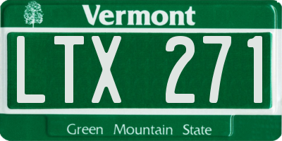 VT license plate LTX271