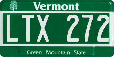 VT license plate LTX272