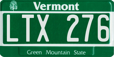 VT license plate LTX276