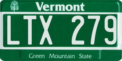 VT license plate LTX279