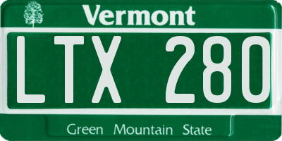 VT license plate LTX280