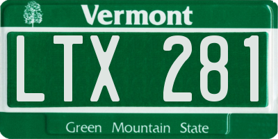 VT license plate LTX281