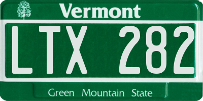 VT license plate LTX282