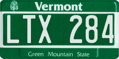 VT license plate LTX284