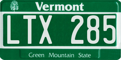 VT license plate LTX285
