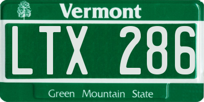 VT license plate LTX286