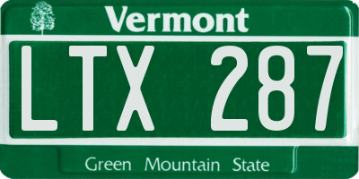 VT license plate LTX287