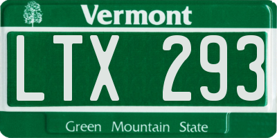 VT license plate LTX293