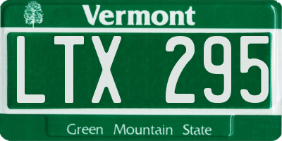 VT license plate LTX295