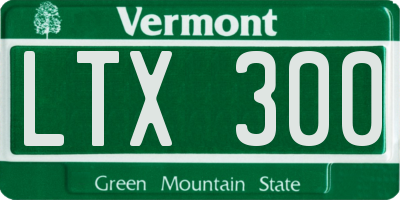 VT license plate LTX300