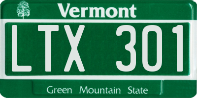 VT license plate LTX301