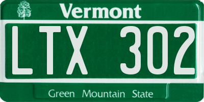 VT license plate LTX302