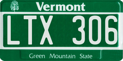 VT license plate LTX306
