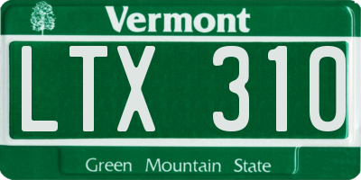 VT license plate LTX310