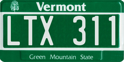 VT license plate LTX311