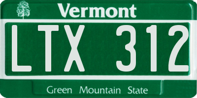 VT license plate LTX312
