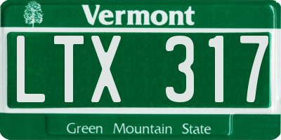 VT license plate LTX317