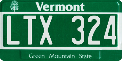 VT license plate LTX324