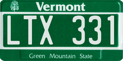 VT license plate LTX331