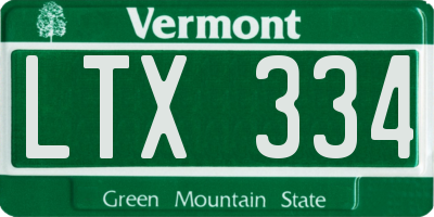 VT license plate LTX334