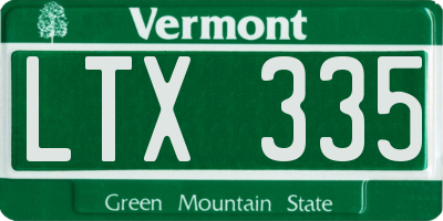 VT license plate LTX335