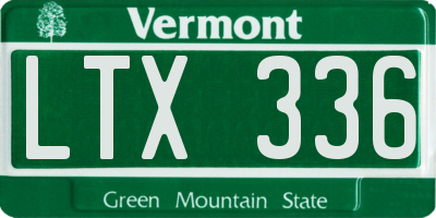 VT license plate LTX336